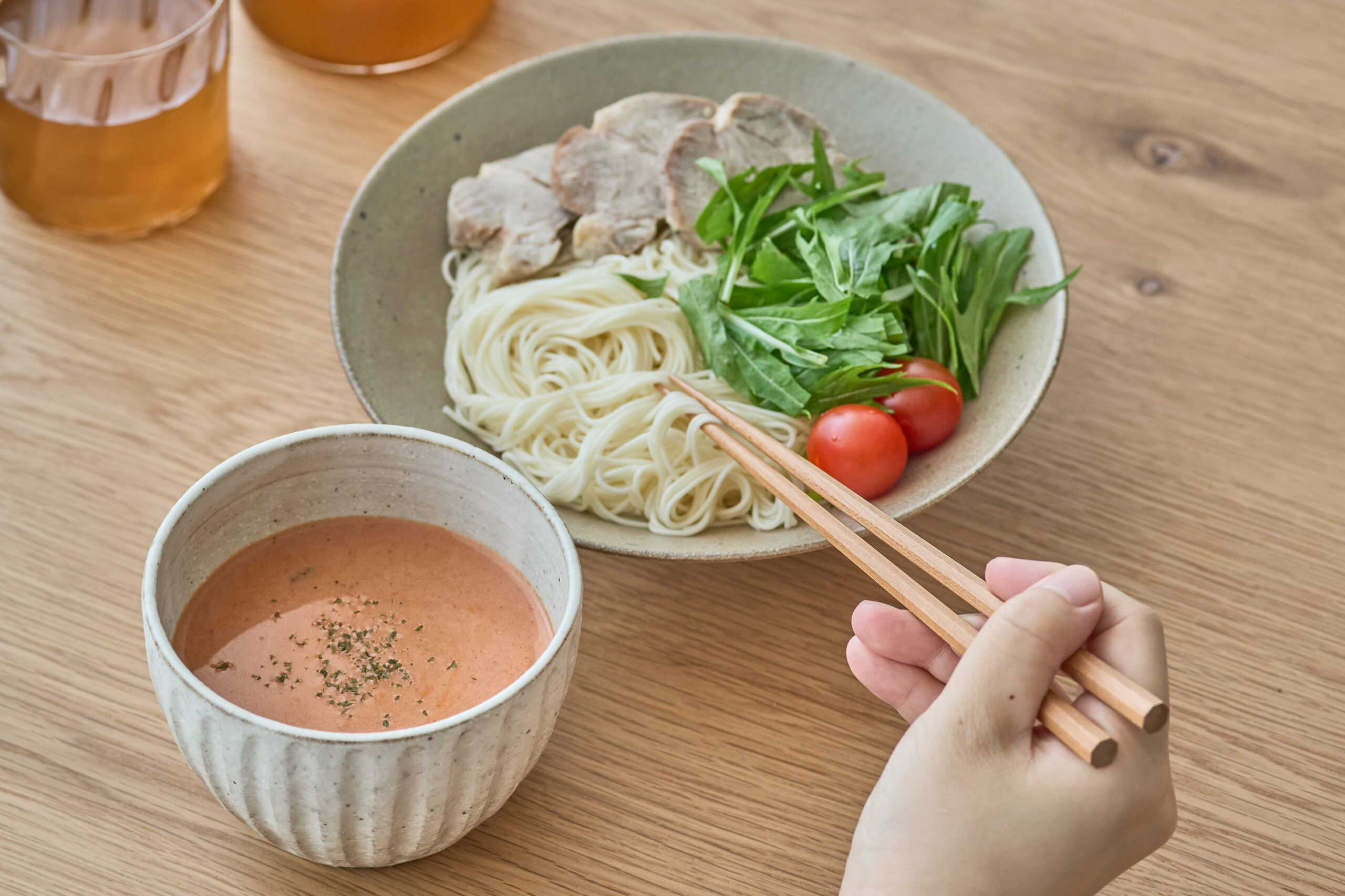 簡単アレンジ！トマト豆乳そうめん