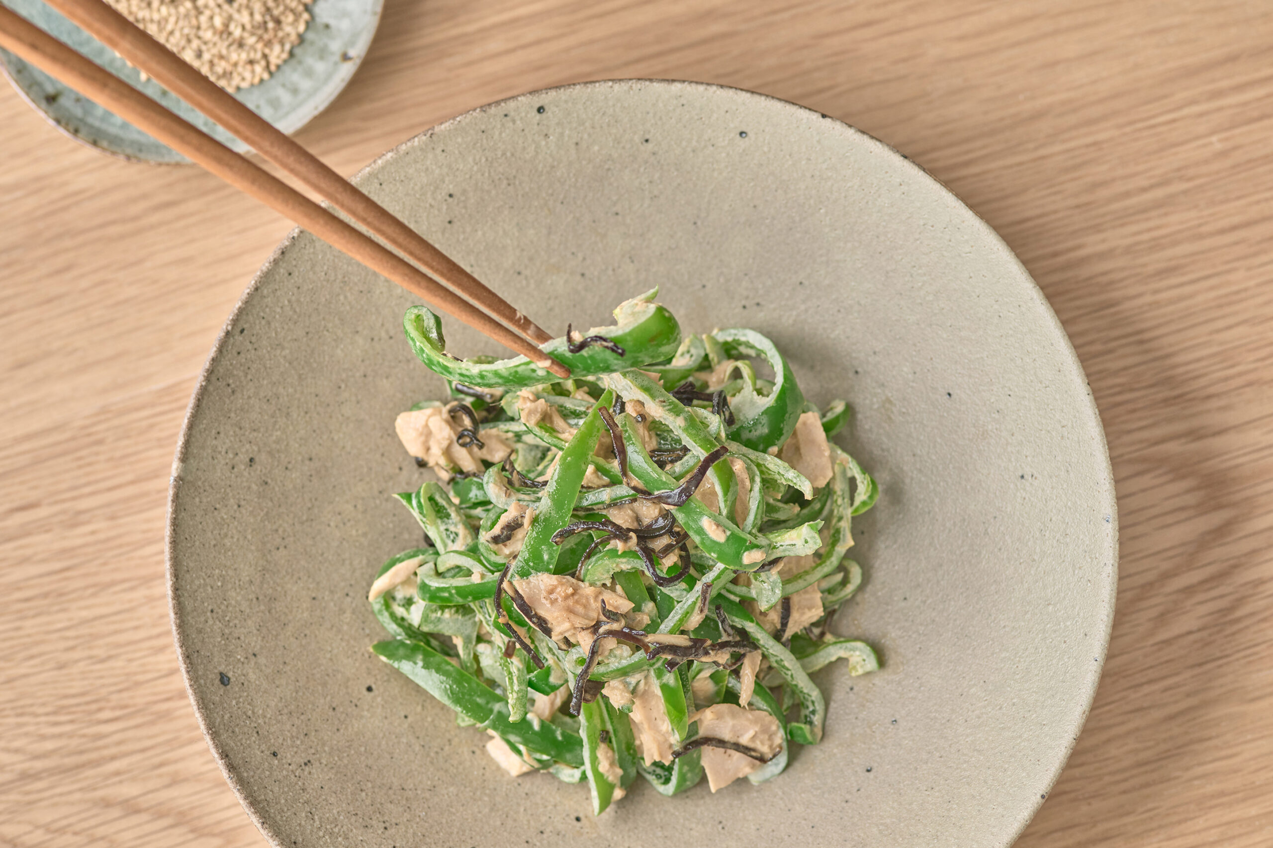 5分で作れる便利おかず！ピーマンのマヨ昆布和え