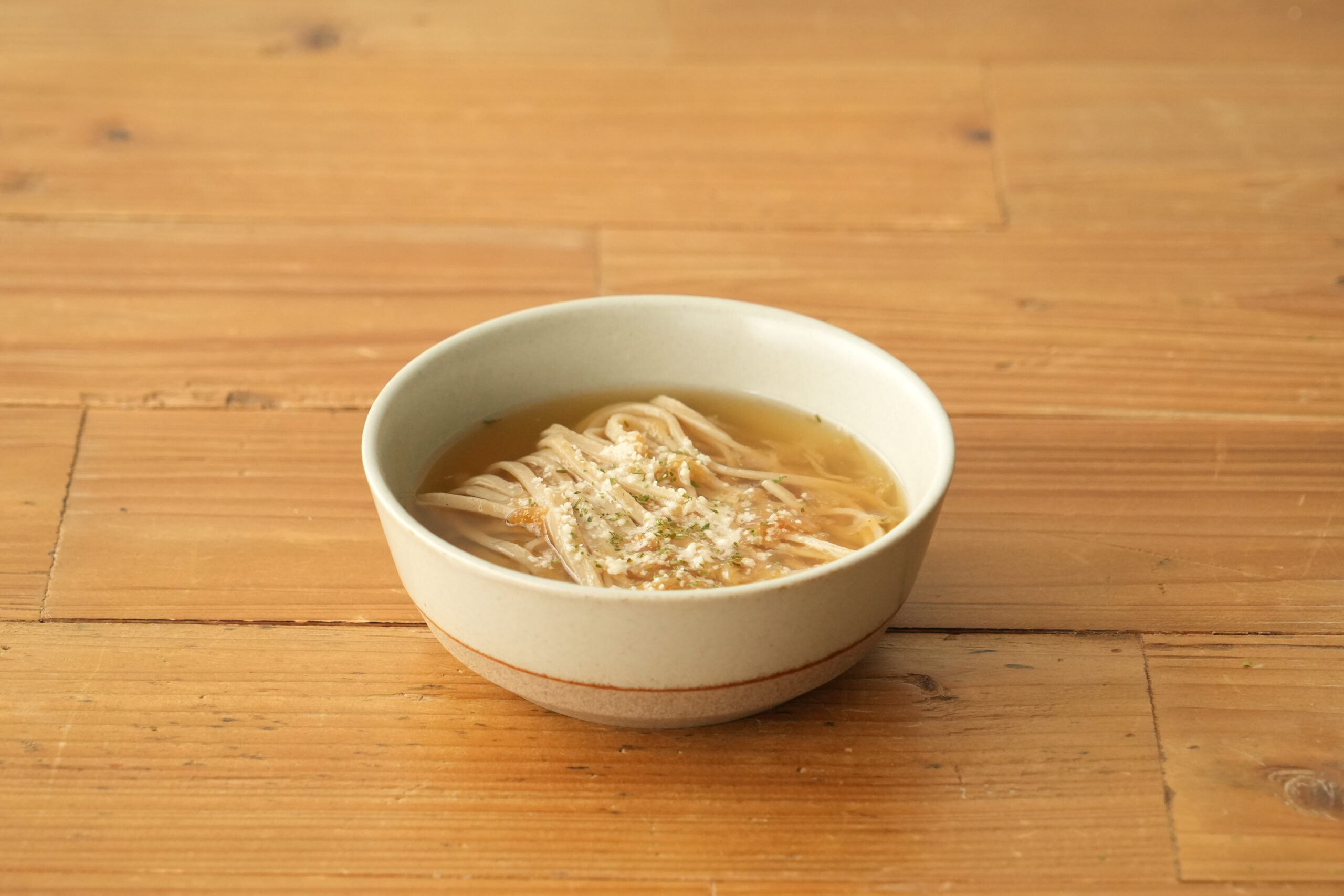 オートミール麺とFDスープで簡単洋風ヌードル