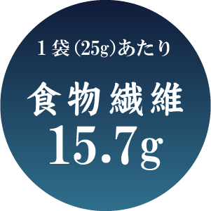 1袋（25g）あたり食物繊維15.7g