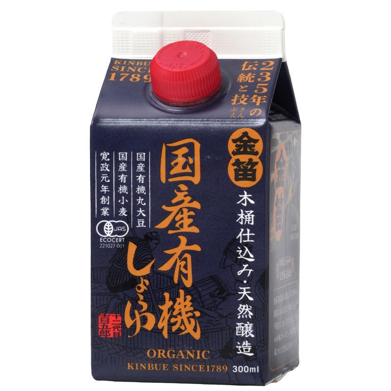 笛木醤油 金笛　国産有機しょうゆ　紙パック 300ml