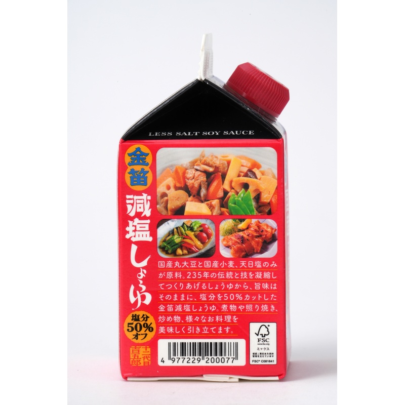 笛木醤油 金笛　減塩しょうゆ　紙パック 300ml