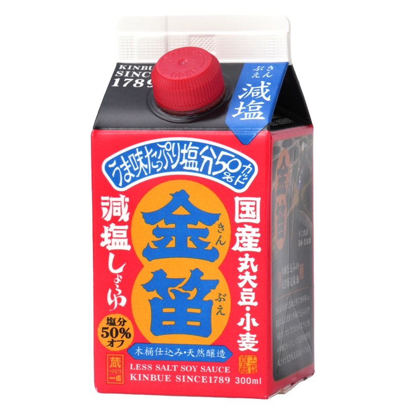 笛木醤油 金笛　減塩しょうゆ　紙パック 300ml