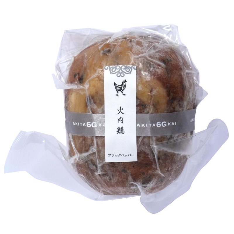 あきた六次会 火内鶏ブロックハム　ブラックペッパー 250g