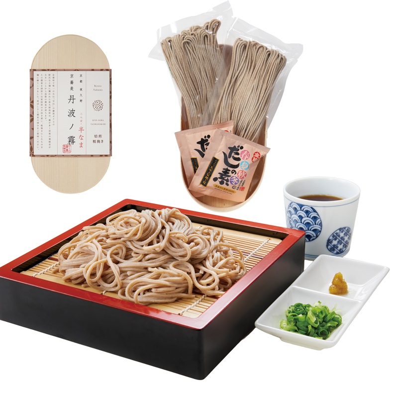やくの農業振興団 半なま　京蕎麦　丹波ノ霧　つゆ付き 麵80ｇ×2、濃縮つゆ25ml×2