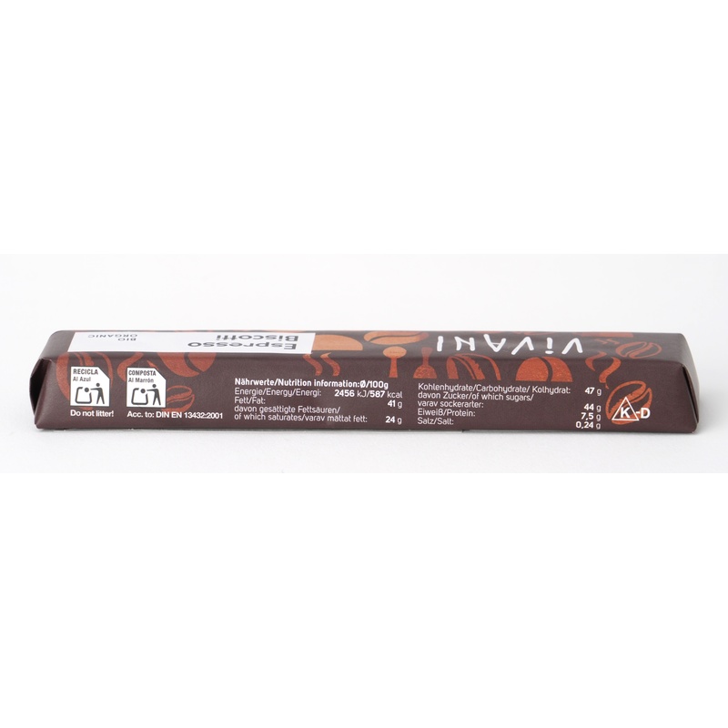 ニコウトレーディング ＶｉＶＡＮＩ　オーガニックチョコレートバー　エスプレッソビスコッティ 40g